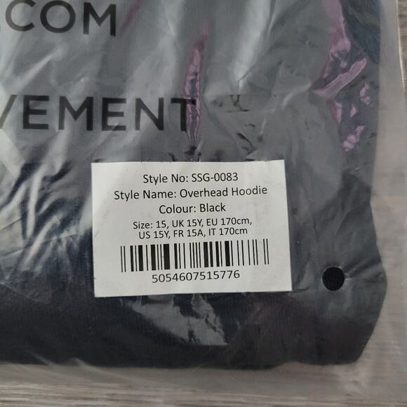 SikSilk youth overhead hoodie in black Size 15 - Picture 14 of 14